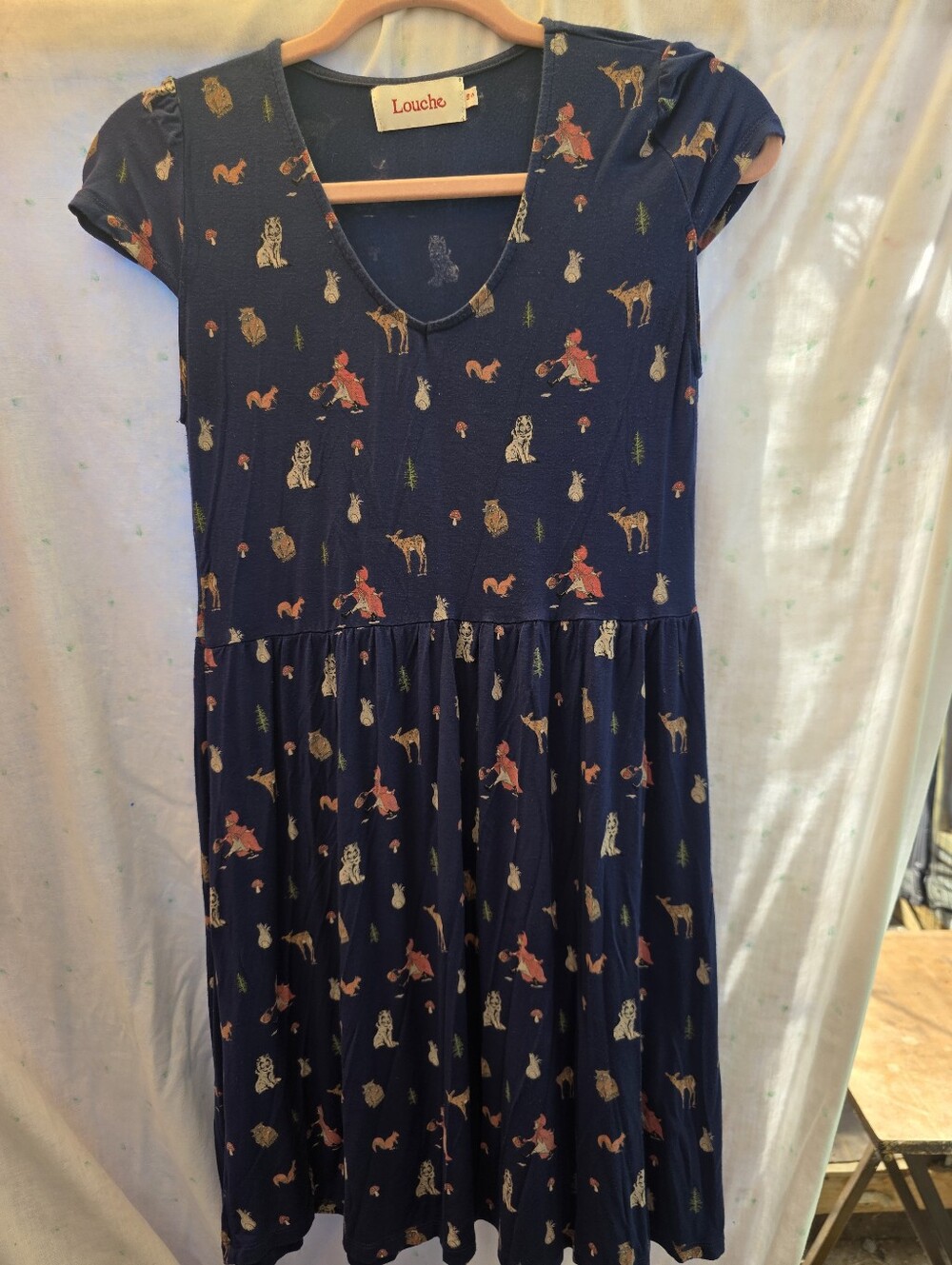 Louche London Navy Blue Little Red Riding Hood Fairy Tale Dress Size UK 10 US 6
